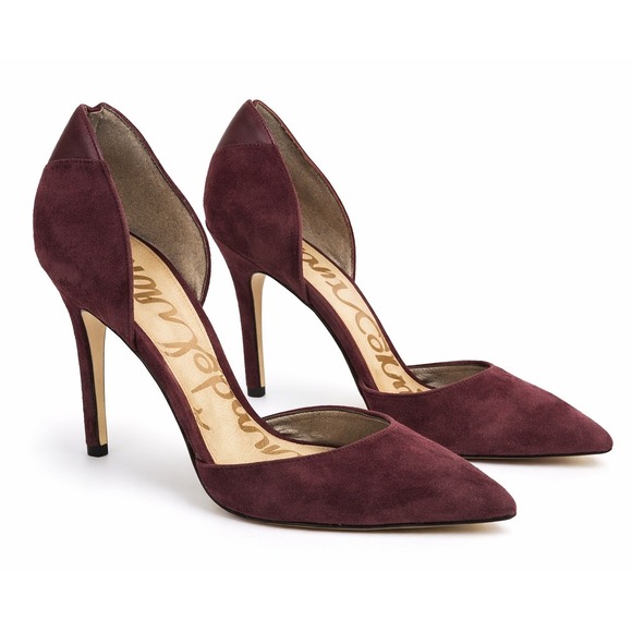 Sam Edelman Shoes - Sam Edelman US 9 D'Orsay Plum Purple Suede Heels Delilah Pointed Quiet Luxury